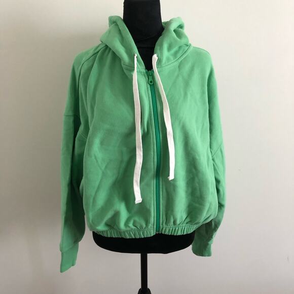 Offline by‎ Aerie Women's Green Zip-Up Hoodie Medium Cozy Cotton Blend NWT - Picture 1 of 9
